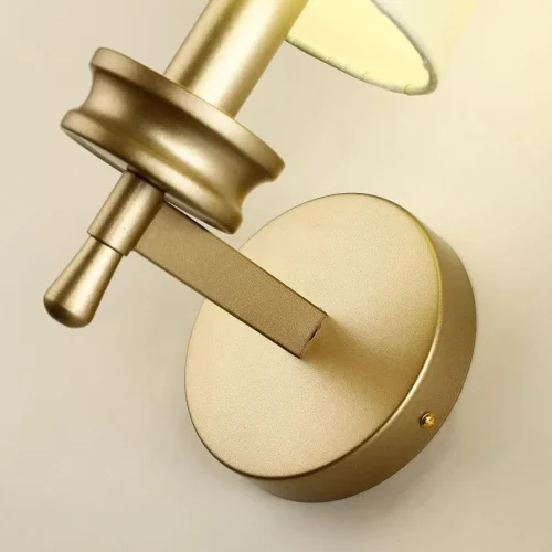 Бра Hefestos 2945-1W F-promo бежевый на 1 лампа, основание матовое золото в стиле современный  фото 4