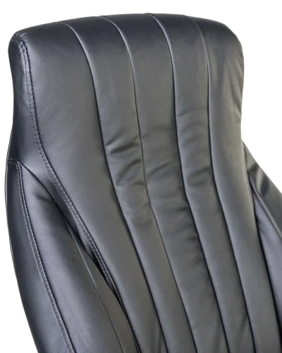 Офисное кресло для руководителей 112B-LMR WARREN, цвет чёрный Dobrin, чёрный/экокожа, ножки/металл/чёрный, размеры - 1140*1210***720*810 фото 11