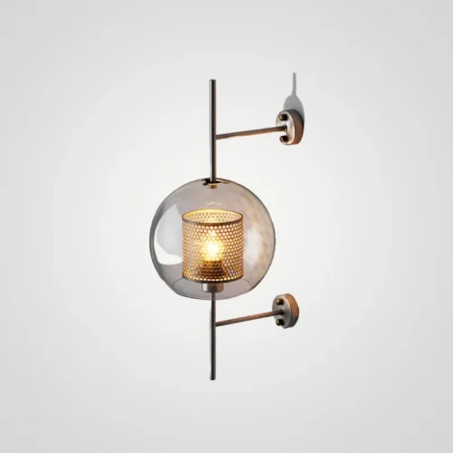 Настенный светильник CATCH WALL ball D55 steel 189444-26 ImperiumLoft прозрачный на 1 лампу, основание серое в стиле современный 
