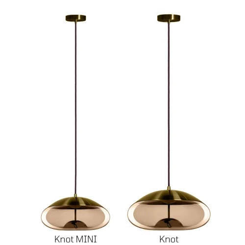 Светильник подвесной LED Knot 8135-D mini LOFT IT янтарный коричневый 1 лампа, основание латунь в стиле современный  фото 6