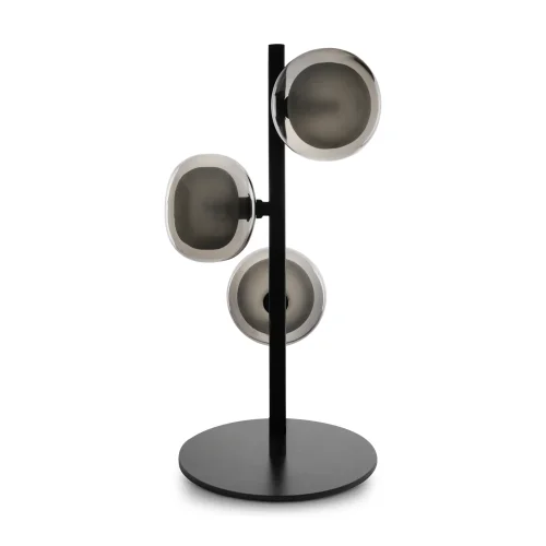 Настольная лампа Shimmer FR5435TL-03B Freya чёрная серая 3 лампы, основание чёрное металл в стиле современный шар фото 2