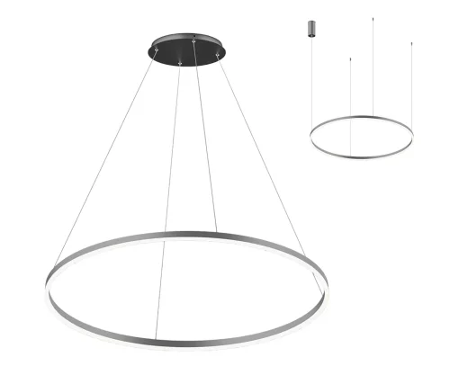 Светильник подвесной LED Тор 08214,12A(4000K) Kink Light матовый никель на 1 лампу, основание матовое никель в стиле современный кольца