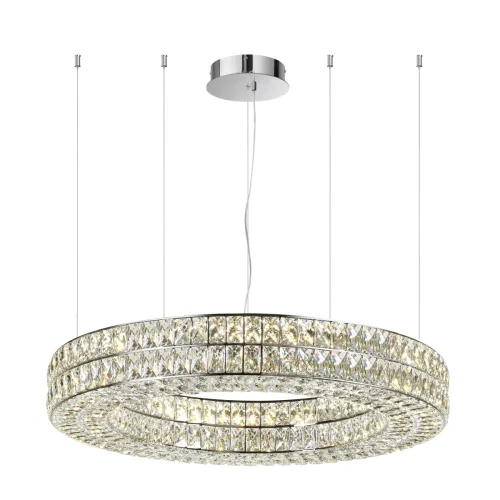 Люстра подвесная LED Panta 4927/52L Odeon Light прозрачная на 1 лампа, основание хром в стиле современный кольца фото 3