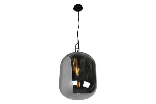 Светильник подвесной Mono 8792L/1P GR+BK iLamp серый чёрный 1 лампа, основание чёрное в стиле современный лофт выдувное фото 2