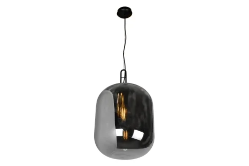Светильник подвесной Mono 8792L/1P GR+BK iLamp серый чёрный на 1 лампу, основание чёрное в стиле современный лофт выдувное фото 2