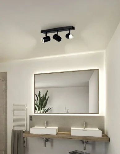 Спот с 3 лампами Consuma 901966 Eglo чёрный GU10 в стиле современный фото 2 Спот с 3 лампами Consuma 901966 Eglo чёрный GU10 в стиле современный фото 2