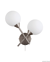 Бра с выключателем Molecule V10844-2W Moderli белый 2 лампы, основание матовое хром в стиле модерн молекула шар