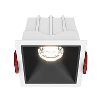 Светильник точечный Alfa LED DL043-01-10W4K-SQ-WB Maytoni белый чёрный 1 лампа, основание белое чёрное в стиле современный 