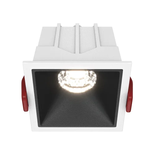 Светильник точечный Alfa LED DL043-01-10W4K-SQ-WB Maytoni белый чёрный 1 лампа, основание белое чёрное в стиле современный 