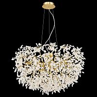 Люстра подвесная Dorothy WE193.13.403 Wertmark белая на 13 ламп, основание матовое золото в стиле флористика классический 