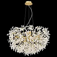 Люстра подвесная Dorothy WE193.13.403 Wertmark белая на 13 ламп, основание матовое золото в стиле флористика классический 