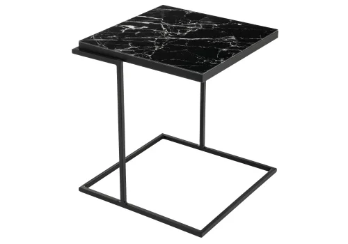 Журнальный столик Сноу черный 462076 Woodville столешница чёрная из стекло лдсп