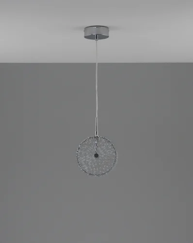 Светильник подвесной LED Marnia V11156-PL Moderli прозрачный на 1 лампу, основание хром в стиле современный фото 2