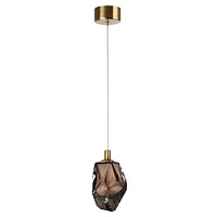 Светильник подвесной Gemme 7112/4LC Odeon Light коричневый на 1 лампу, основание бронзовое в стиле классический современный выдувное