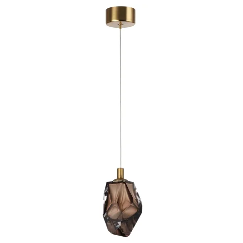 Светильник подвесной Gemme 7112/4LC Odeon Light коричневый на 1 лампу, основание бронзовое в стиле классический современный выдувное Светильник подвесной Gemme 7112/4LC Odeon Light коричневый на 1 лампу, основание бронзовое в стиле классический современный выдувное
