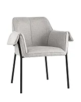 Кресло Бесс, рогожка, светло-серый УТ000035754 Stool Group, серый/рогожка, ножки/металл/чёрный, размеры - ****675*625мм