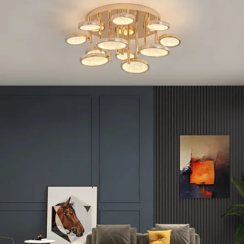 Люстра потолочная NAINA CH L60 207834-23 ImperiumLoft прозрачная на 7 ламп, основание золотое в стиле современный фото 10 Люстра потолочная NAINA CH L60 207834-23 ImperiumLoft прозрачная на 7 ламп, основание золотое в стиле современный фото 10