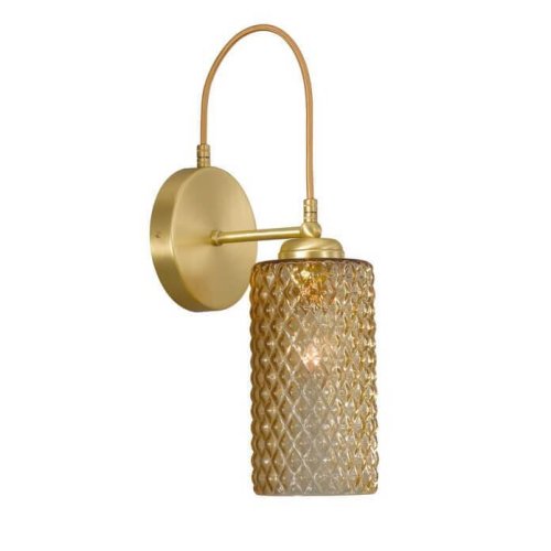 Бра A 10030/1 Reccagni Angelo янтарный на 1 лампа, основание матовое золото в стиле классический современный 