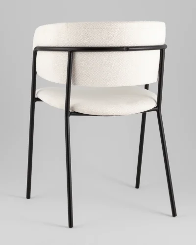 Кресло Нэлли New, буклированный велюр белый УТ000039980 Stool Group, белый/букле, ножки/металл/чёрный, размеры - ***** фото 5