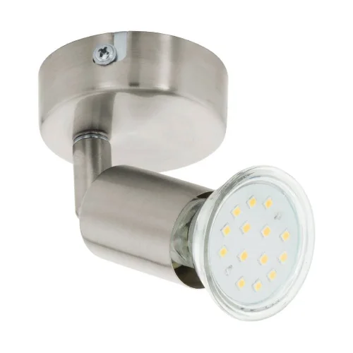 Спот с 1 лампой LED BUZZ-LED 92595 Eglo никель без плафона GU10 в стиле современный 