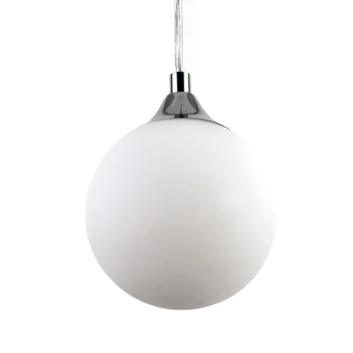 Светильник подвесной Vivari LH012102 LightHall белый на 1 лампу, основание хром в стиле современный шар фото 2