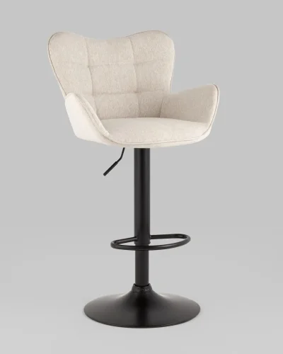 Стул барный Гранд, серо-бежевый УТ000037068 Stool Group, бежевый/экокожа, ножки/металл/чёрный, размеры - *1120***540*510