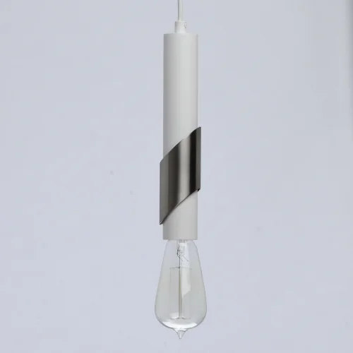 Светильник подвесной Фьюжн 392018501 DeMarkt без плафона 1 лампа, основание белое в стиле современный трубочки фото 3