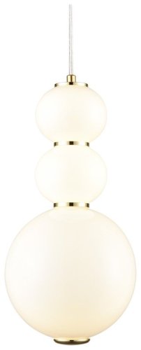 Светильник подвесной LED 244-306-03 Velante белый 1 лампа, основание золотое в стиле современный шар