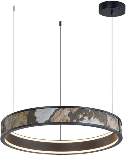 Люстра подвесная LED Lago 4598-1P Favourite бежевая разноцветная на 1 лампу, основание чёрное в стиле современный 