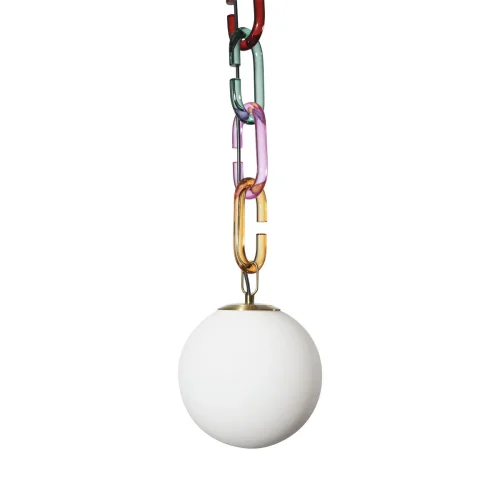 Светильник подвесной Chain 10128P Mult LOFT IT белый 1 лампа, основание разноцветное золотое в стиле современный шар фото 4