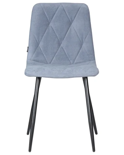 Стул обеденный 006 DOBRIN CHILLY ROMBO, цвет сиденья серо-голубой Simple 26, цвет основания черный Dobrin, серый синий/велюр, ножки/металл/чёрный, размеры - ****460*550 фото 6