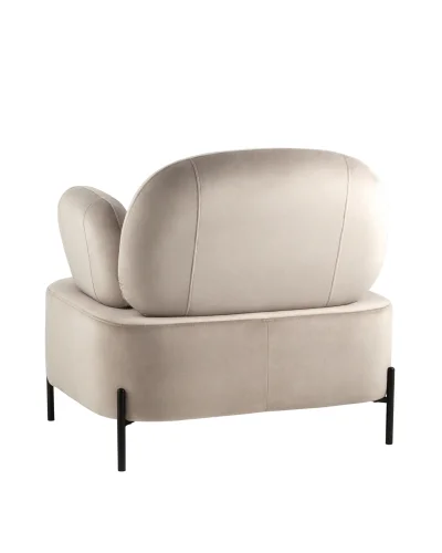 Кресло Кэнди велюр светло-серый УТ000035879 Stool Group, серый/велюр, ножки/металл/чёрный, размеры - ****860*790мм фото 4