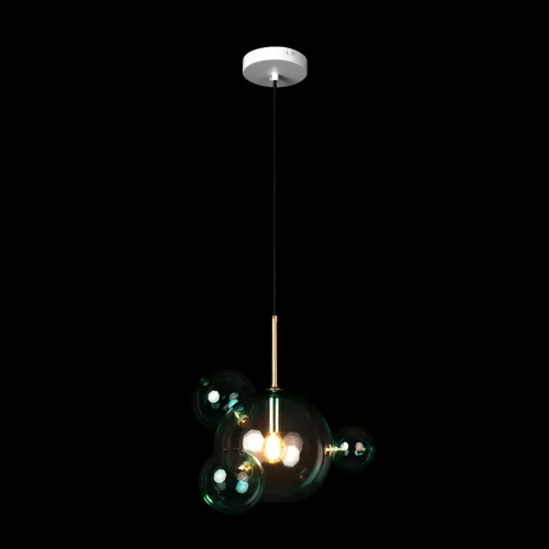 Светильник подвесной Bolle 2027-P4 Blue mini LOFT IT голубой 1 лампа, основание белое в стиле современный молекула шар фото 4
