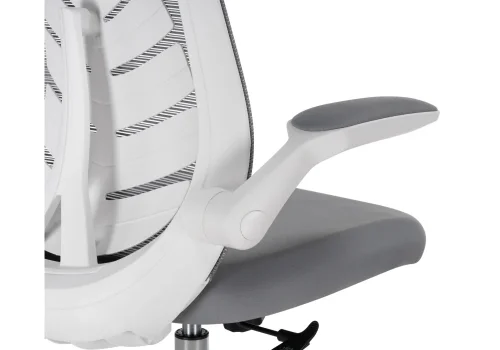 Компьютерное кресло Jimi gray / white 15613 Woodville, серый/сетка, ножки/пластик/белый, размеры - *1100***680*590 фото 7