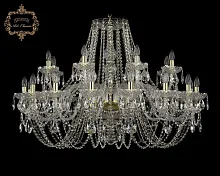 Люстра подвесная хрустальная 11.11.16+8.400.Gd.Sp Bohemia Art Classic прозрачная на 24 лампы, основание золотое в стиле классический 