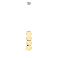 Светильник подвесной LED Pearls 5045-B LOFT IT белый 1 лампа, основание золотое в стиле арт-деко шар