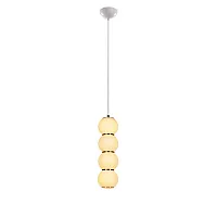 Светильник подвесной LED Pearls 5045-B LOFT IT белый на 1 лампу, основание золотое в стиле арт-деко шар