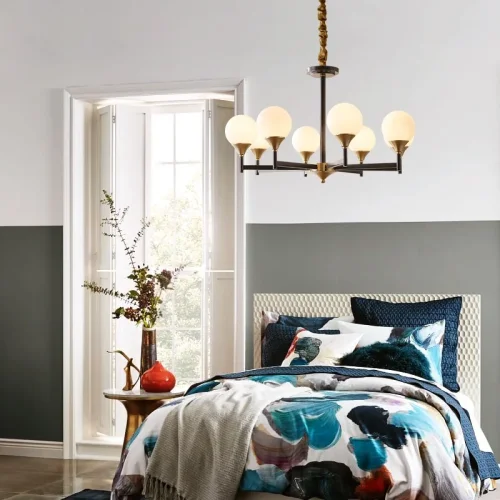 Люстра подвесная ERA 6 140659-26 ImperiumLoft белая на 6 ламп, основание латунь в стиле современный фото 3