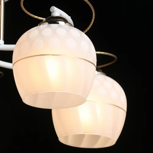 Люстра потолочная Грация 677012908 DeMarkt белая на 8 ламп, основание белое в стиле современный фото 5