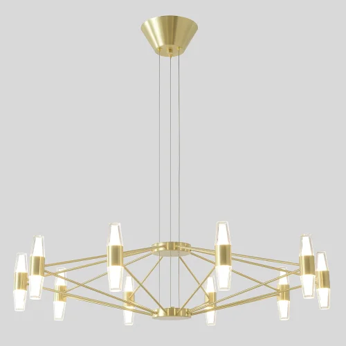 Люстра подвесная LED DOROTEA SP10 GOLD Crystal Lux белая на 1 лампу, основание золотое в стиле современный 
