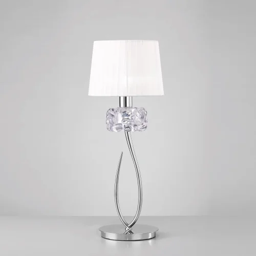Настольная лампа Loewe 4636 Mantra белая 1 лампа, основание хром металл в стиле современный  фото 3