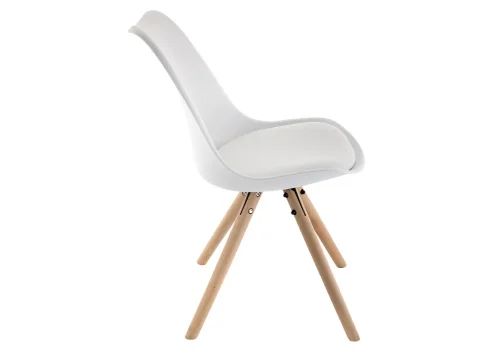 Стул Bonito белый 11326 Woodville, белый/искусственная кожа, ножки/массив бука/натуральный, размеры - ****480*540 фото 3