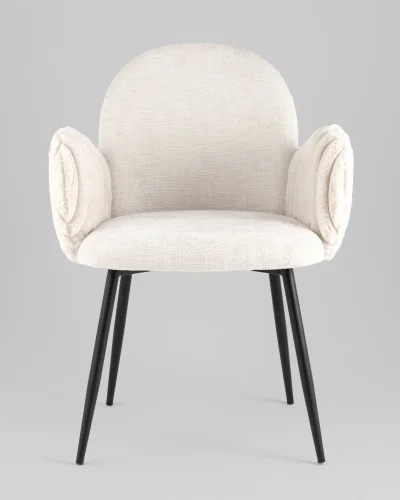 Стул обеденный Wave Stripes, букле светло-серый, сиденье УТ000040341 Stool Group, серый/букле, ножки/металл/чёрный, размеры - ***** фото 2