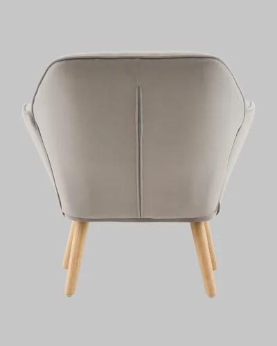 Кресло Руди серебристый УТ000040115 Stool Group, серебряный/велюр, ножки/массив гевеи/бежевый коричневый, размеры - *750****мм фото 2