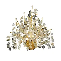 Бра Salice 3136/01 AP-3 Divinare прозрачный янтарный 3 лампы, основание золотое в стиле флористика современный ветви