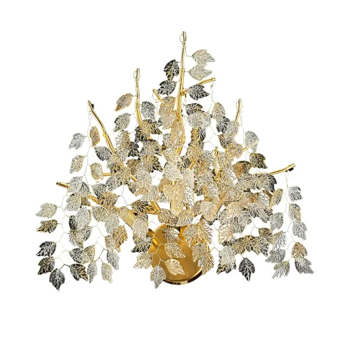 Бра Salice 3136/01 AP-3 Divinare прозрачный янтарный на 3 лампы, основание золотое в стиле флористика современный ветви
