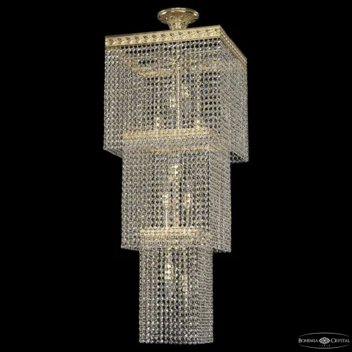 Люстра каскадная хрустальная 83302/40IV-100 G Bohemia Ivele Crystal прозрачная на 14 ламп, основание золотое в стиле современный классический r фото 2