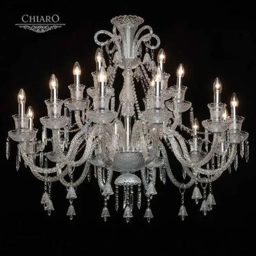 Люстра подвесная Барселона 313012418 Chiaro без плафона на 18 ламп, основание хром серое в стиле классика 