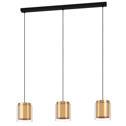 Светильник подвесной Lagunitas 99654 Eglo золотой прозрачный 3 лампы, основание чёрное в стиле современный 