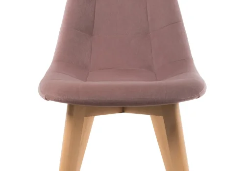 Деревянный стул Filip light purple / wood 15089 Woodville, фиолетовый/велюр, ножки/массив бука/натуральный, размеры - ****460*530 фото 5